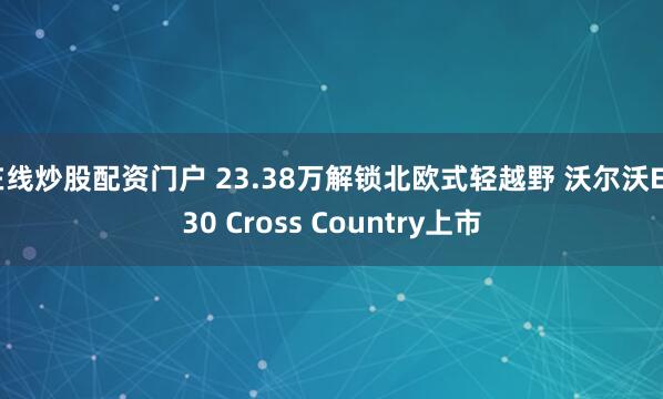 在线炒股配资门户 23.38万解锁北欧式轻越野 沃尔沃EX30 Cross Country上市